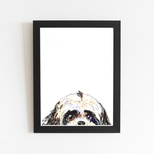 Shih Tzu Short Haired Art Print, Watercolor Traditional Pet Portrait, Handmade Dog Lover Gift, Small Dog Breed, Pet Art Print