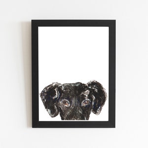 Black Labrador Art Print, Art from the Dog, Small Gift for Groomers, Vets and Breed Lovers, Lab Cute Dog Wall Art, Home Decor Unframed