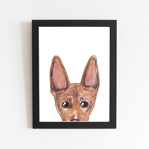 Red Basenji Art Print, Red Dog Art Drawing, No Frame Watercolor Illustration, Dog Wall Art Basenji Puppy Print Orange Basenji Hound Print