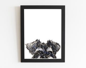 Miniature Schnauzer Print, Schnauzer (Pepper & Salt) Breed Puppy Poster, Dog Lover Gift, Home Decor Wall Poster Three Sizes, Watercolor Art