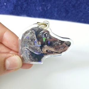 ダックスフント犬キーホルダー、ホログラフィック動物アートキーリング、ホロ犬種キーホルダー、ダックスフントママギフト、ダックスフントパパギフト