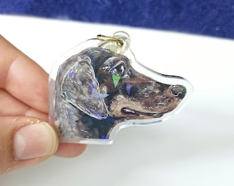 Holographic Dachshund Keychain: Animal Art Dog Breed Keyring