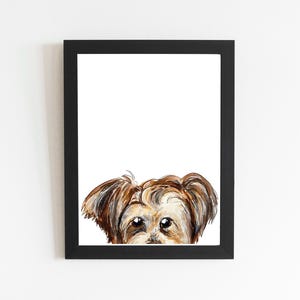 Impresión personalizada de la raza de perro Morkie Gold, retrato de perro personalizado, impresión artística de ilustración de mascota en acuarela, arte de pared para mascotas