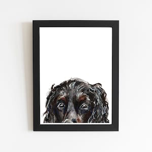 Gordon Setter Art Print, Gordon Setter Watercolor Drawing Gift, Wall Art Cute Poster Memorial, Dog Breed Illustration Print, Black Dog Art