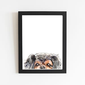Tibetan Spaniel Dog Art Print, Fine Arts Animal Watercolor Drawing Illustration, Pet Dog Art Gift, Small Gift Idea for Dog Lovers