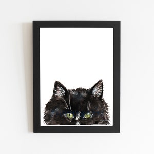Tuxedo Cat Art Print: Watercolor Animal Illustration