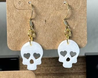 Resin Skull Drop Earrings