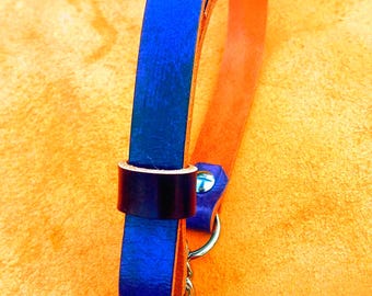 Leather Dog Collar Martingale Adjustable, Custom Options