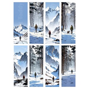 8 digital bookmarks | Digital Art Download - Snow 1