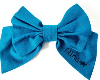 Embroided Fabric Hair Bow