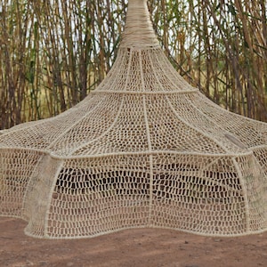 New Style The Wave Moroccan Lamp Rattan Hanging Wicker Decor Handmade Chandelier