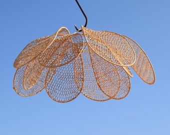Moroccan Flower Lampshade – Handmade Rattan Pendant Light, Boho Chic Decor