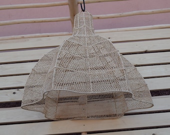 Handmade Rattan Chandelier | Woven Pendant Light | Straw Hanging Lamp | Boho Ceiling Light | Home Decor