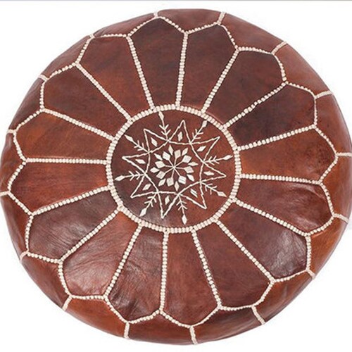 Pouf, pouf brown Set 2 Moroccan poufs,leather pouf moroccan decor round ottoman pouf furniture shops floor pouf home decor moroccan pouf