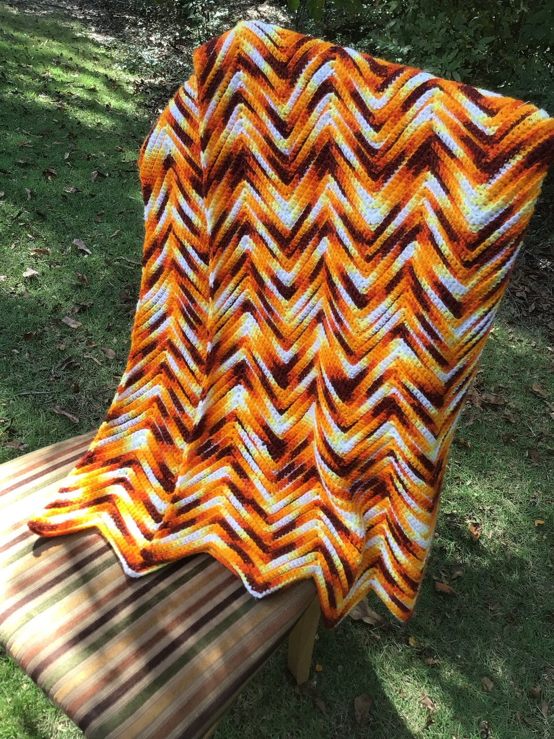 Zigzag Afghan Pattern Etsy