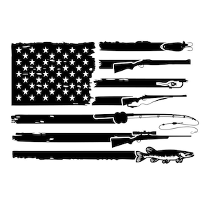 Fishing Hunting flag svg, eps, png, pdf