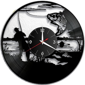 Fishing Clock Face Laser File svg, pdf, eps, png, cdr