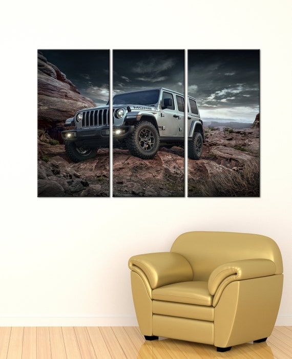 Jeep Wrangler In The Mountains Car Canvas Print Wall Art Etsy