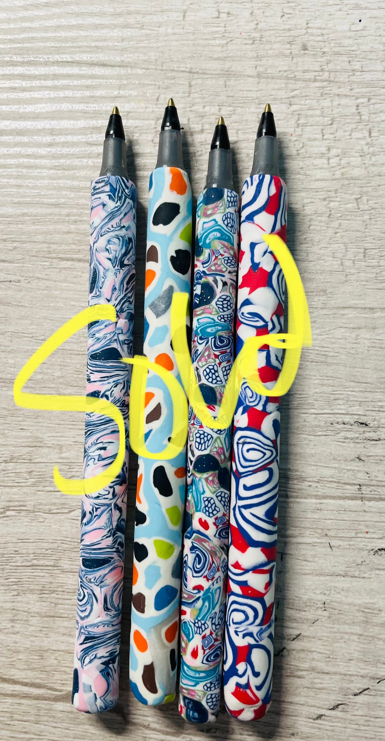 Polymer Clay Wrapped Pens Etsy