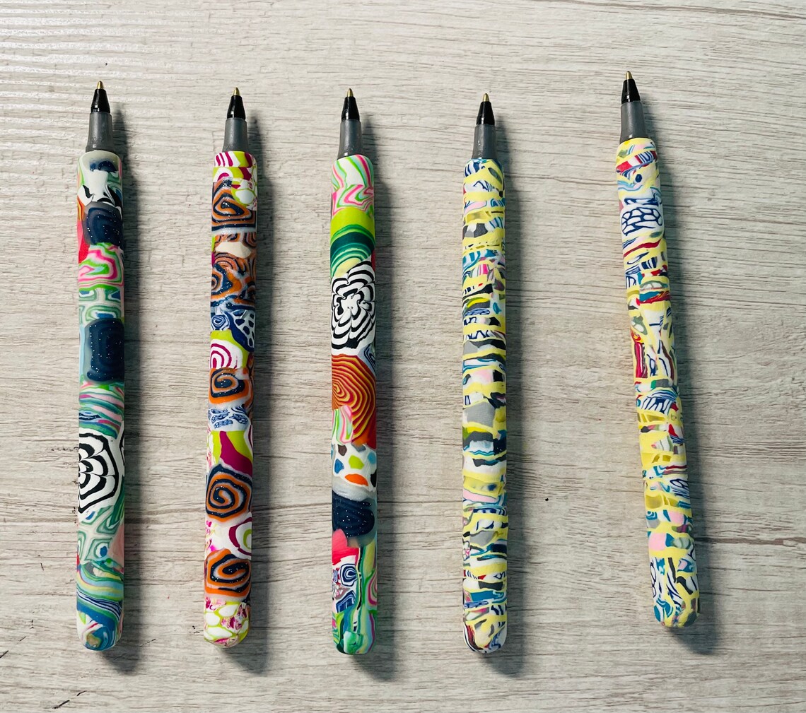 Polymer Clay Wrapped Pens Etsy