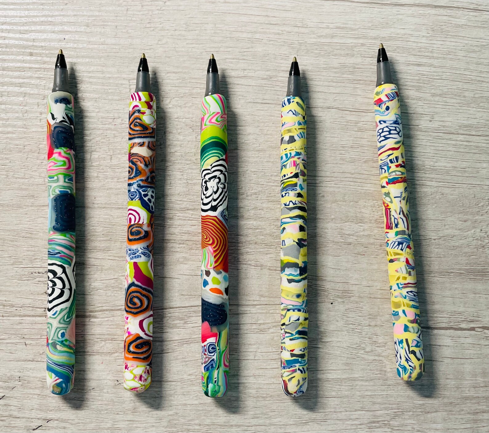 Polymer Clay Wrapped Pens Etsy