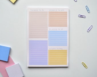 Sunrise | A5 To-Do List Desk Pad | Notepad - Organiser - Pastel Colourful Planner - Weekly Planner - Daily Planner - Notes - Things to do