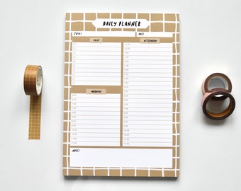Coffee Grid A5 Daily Planner | Daily Organiser Pad, Daily Schedule Pad, Daily Planner Pad, Daily Planner Hourly, Daily Routine, Lifestyle