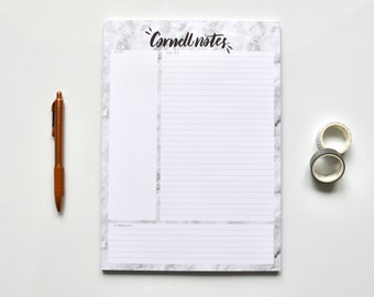 Marble | A4 Cornell Notepad - Weekly Planner Organiser - Leafy Desk Pad - weekly planner - Timetable Planner - Organiser