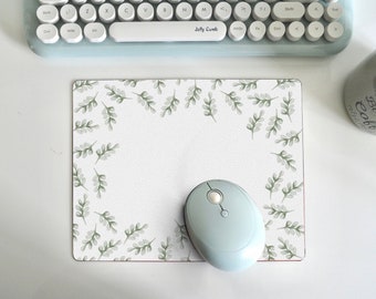 Leafy Mouse Mat | MousePad, Desk Accessories, Office Gift, Plant Lover Mousemat, Minimal Workspace, Computer Desk Mat, Gifts for Students