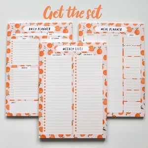 Peach A5 Meal Planner Pad Food Organiser Desk Pad Daily Planner Desk pad Weekly Planner Pad Stationery Gifts image 4