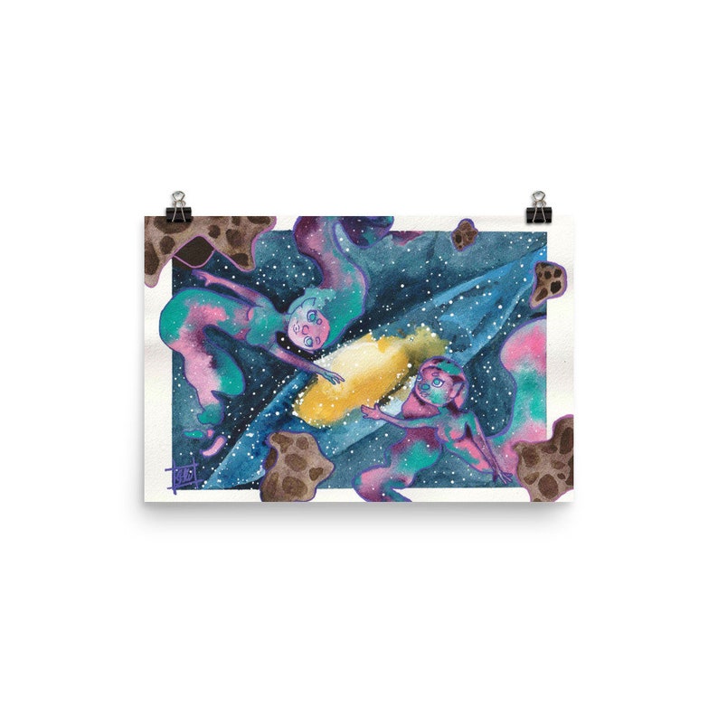 Galaxies Collide Print