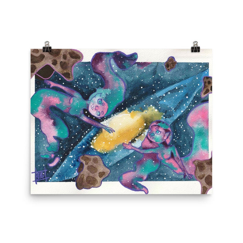 Galaxies Collide Print