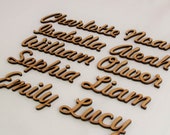 Bespoke Script Font Names Letters, Words Custom MDF Wedding Gifts Birthdays Arts and Crafts Cards Toy Box Christmas Eve Box Bows Wooden FH