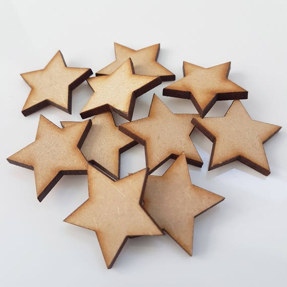 3 X Mdf Stars Laser Cut Wooden Blank Approx 150 Mm X 150 Mm