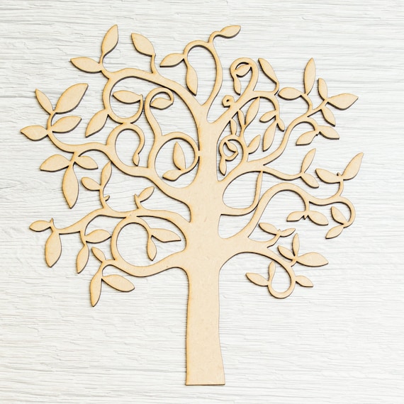 Wooden MDF Mini Family Tree Craft Blank Pack Laser Cut 9 Trees