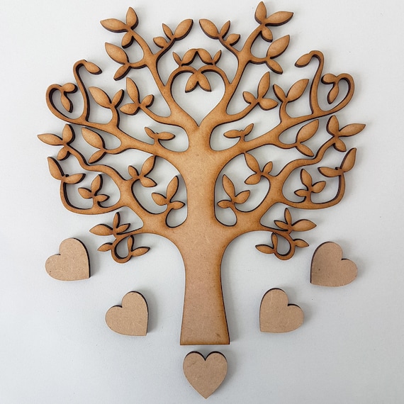 Other Woodworking Supplies MDF Tree Shape Wedding Guestbook Family Tree ...