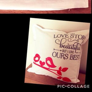 Love Story Cushion - wedding gift personalised cushion - couples home decor love - love celebration cushion