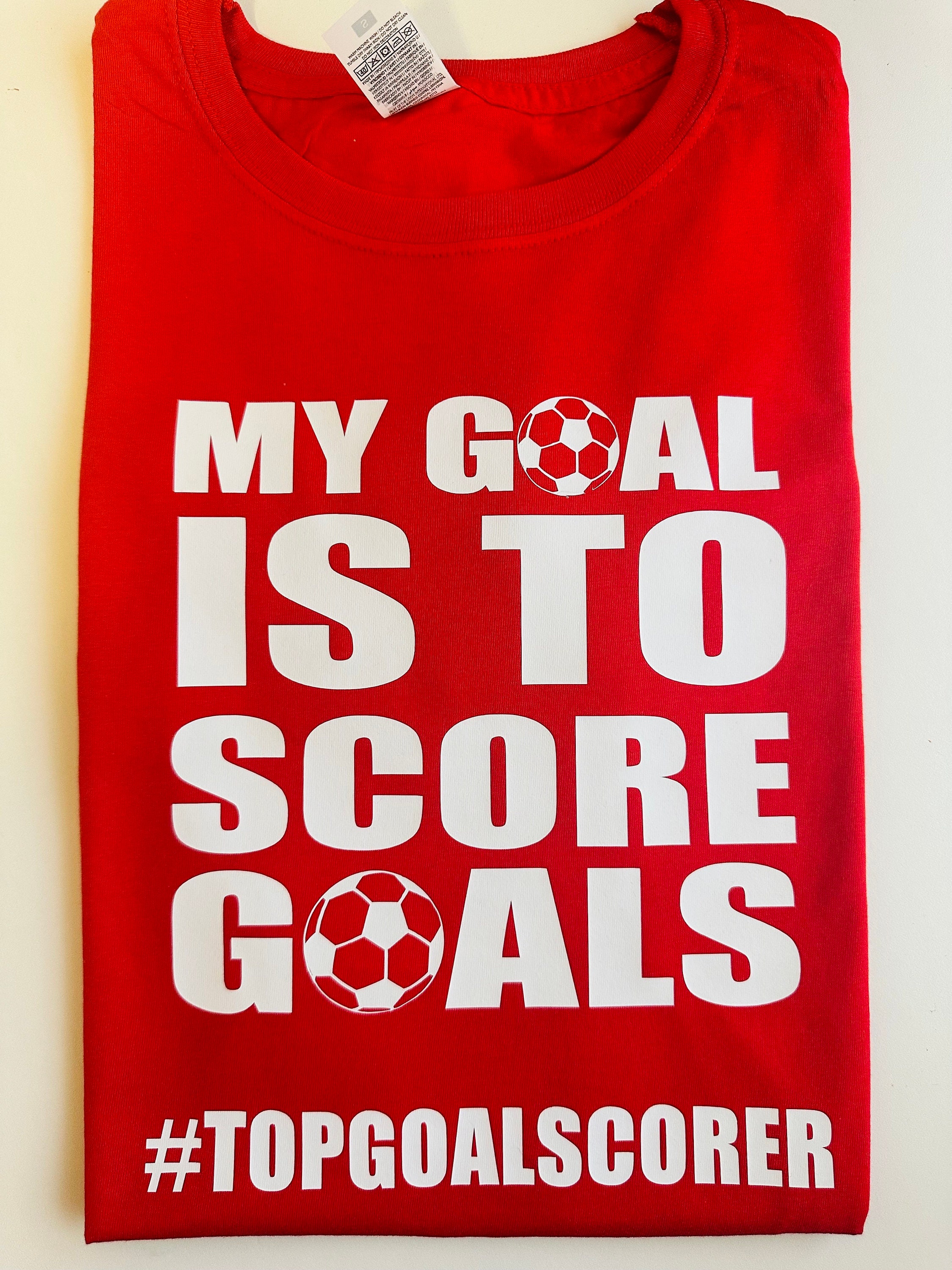 Football fan kids tshirt - goal scorer - shooter - personalised football tee - soccer top - goal keeper kids