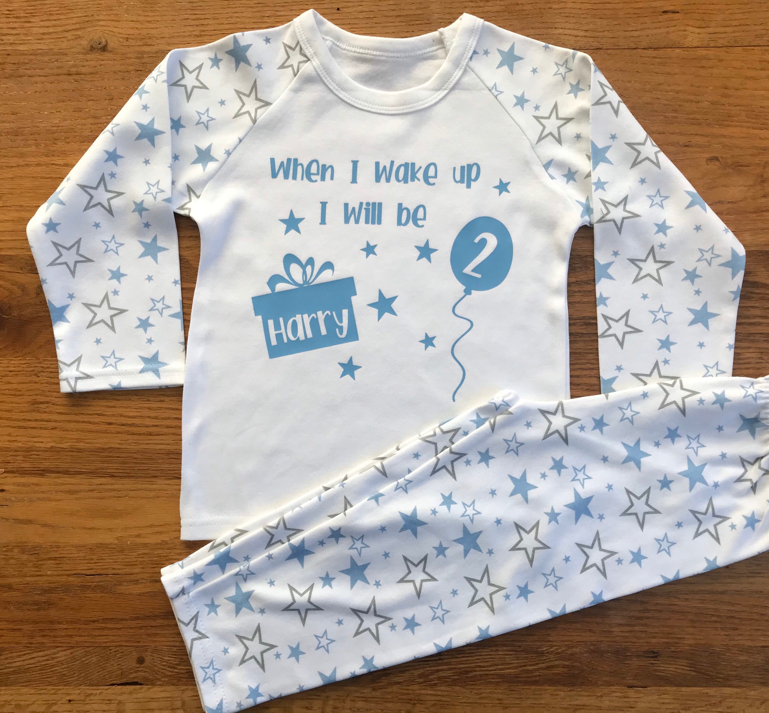 Second birthday pjs when I wake up I will be two pyjamas Etsy