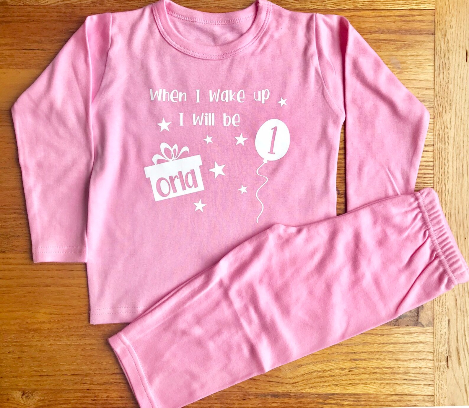 First Birthday Pjs When I Wake up I Will Be 1 Pyjamas Etsy UK