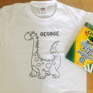 Colouring kids tshirt - colour in washable top - kids colour tshirt - kids birthday gift tshirt