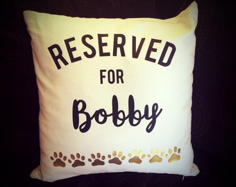 Cojín reservado para mascotas - cojín personalizado para perros y gatos - regalo para perros y gatos