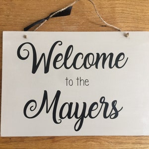 Letreros de bienvenida - Letreros de bienvenida con apellido - Letrero con nombre personalizado - Letrero para casa nueva - Regalo de boda - Regalo de inauguración de la casa - Familia con apellido