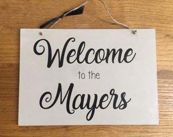 Welcome to the signs - welcome surname signs - personalised name sign - new home sign - wedding gift - house warming gift