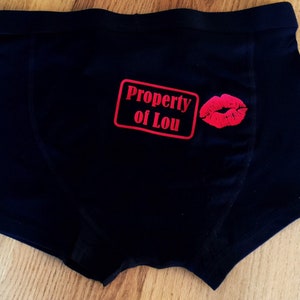 Property of boxers - valentines day gift - novelty pants - boyfriend husband valentines boxers - groom gift - wedding gift - bride - couples