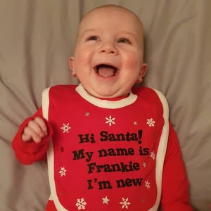 初めてのクリスマス用よだれかけ - 新生児用クリスマス用よだれかけ - 面白いクリスマス用よだれかけ - クリスマスの日のよだれかけ - 初めてのクリスマス用パーソナライズされたよだれかけ - パーソナライズされた