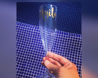 Personalised Champagne Flute – Reusable Plastic Party Glass