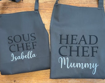 Matching personalised aprons - Mother’s Day - matching mum and child gifts - role play - custom aprons - mother - mum - mummy - nanny - nan