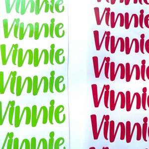 Pack of 6 Back to school Vinyl name label sticker decal - personalised - any colour - custom name sticker lunch box water bottles -