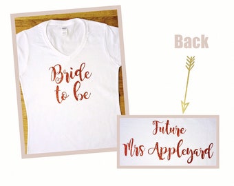 Personalised bride to be tshirt - bride hen party top - future mrs top - future wife - wedding - hen party tshirt top bride outfit hoodie